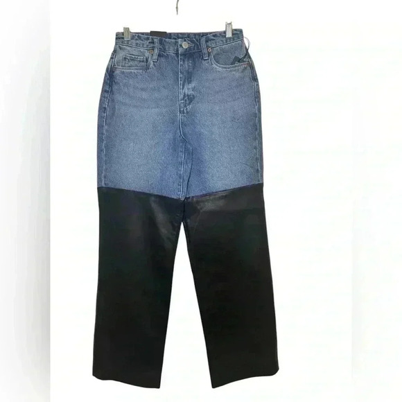 Blank NYC New NWT The Baxter Ribcage Straight Leg Mixed Media Pants Size 25 - Picture 4 of 6